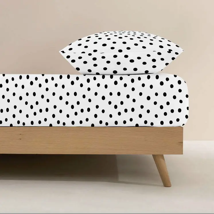 Fitted bottom sheet Kids&Cotton Kibo Black Single 105 x 200 cm