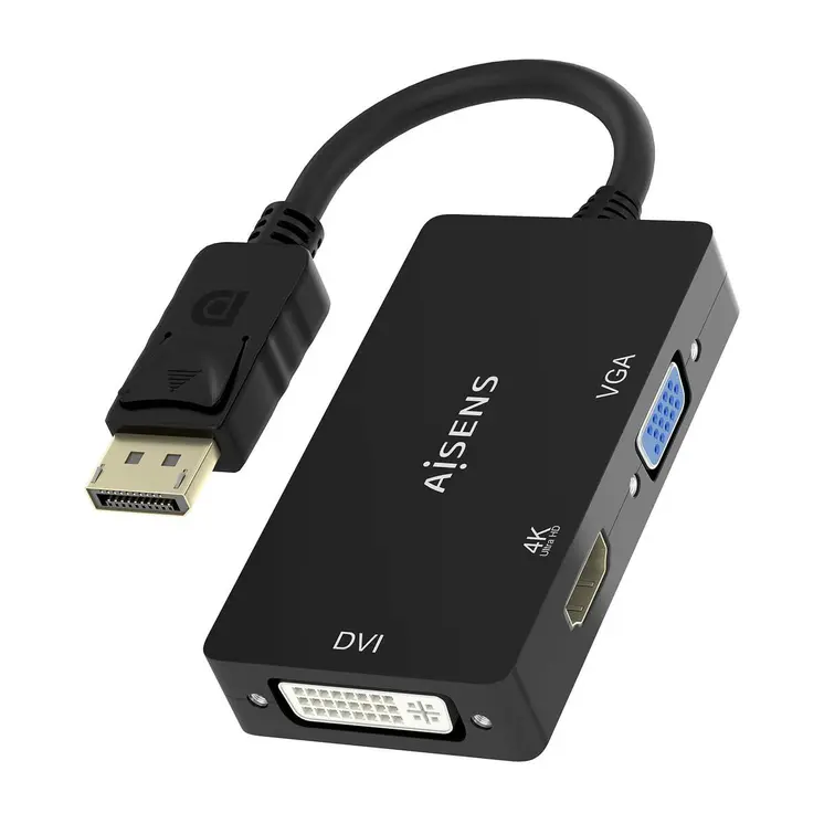 DisplayPort to VGA / HDMI / DVI-D adapter Aisens A125-0861 Black