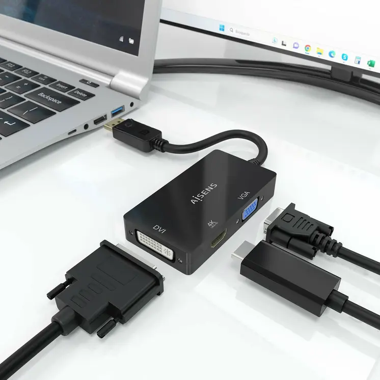 DisplayPort to VGA / HDMI / DVI-D adapter Aisens A125-0861 Black