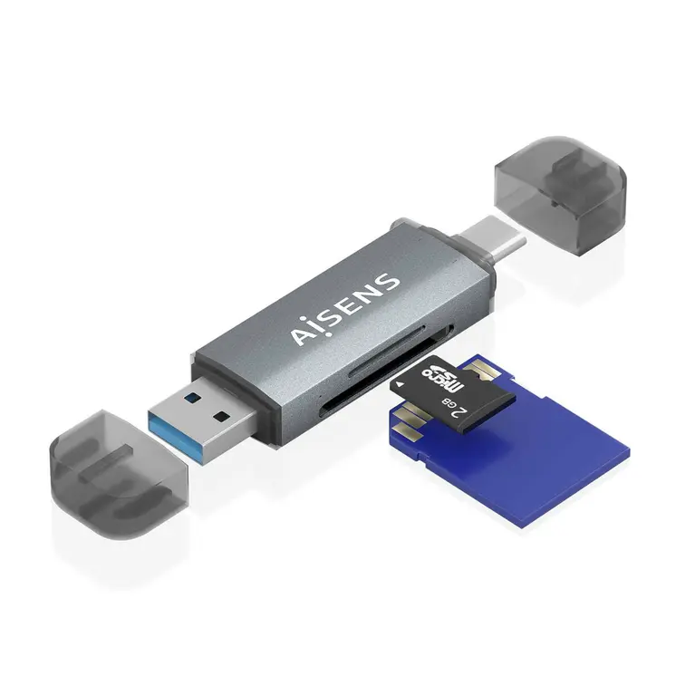 External Card Reader Aisens ASCR-2AC08-GR Grey Multicolour