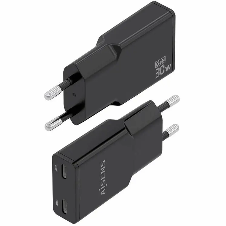 Wall Charger Aisens ASCH-30W2P049-BK Black 30 W
