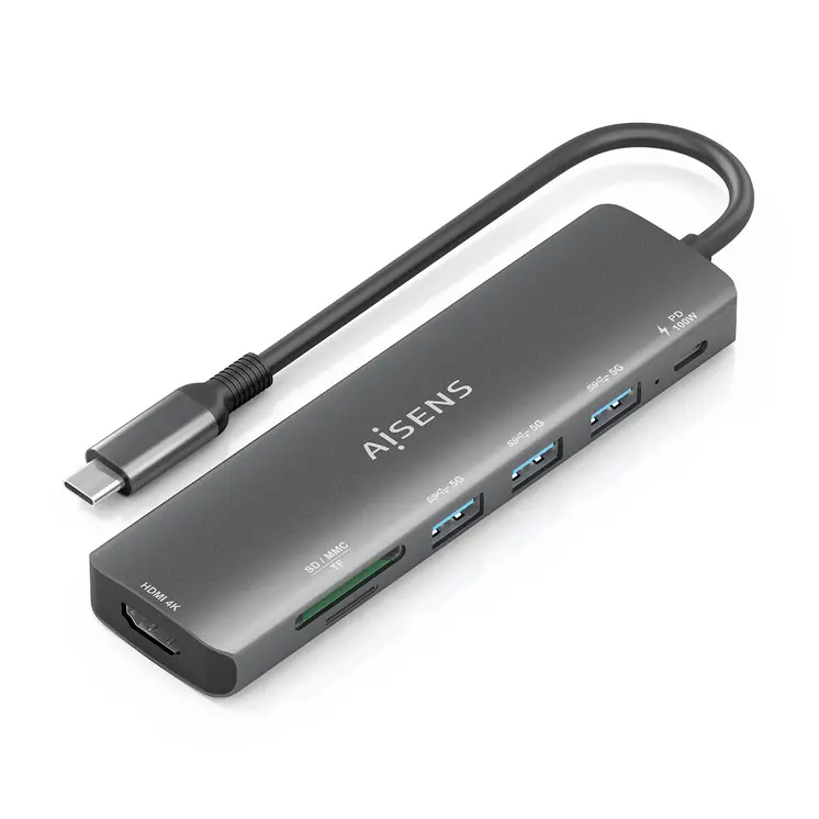 USB Hub Aisens Grey