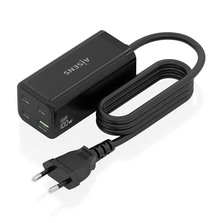 Cordless Charger Aisens ASCH-100W4P054-BK Black 100 W
