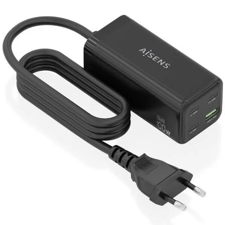 Cordless Charger Aisens ASCH-100W4P054-BK Black 100 W