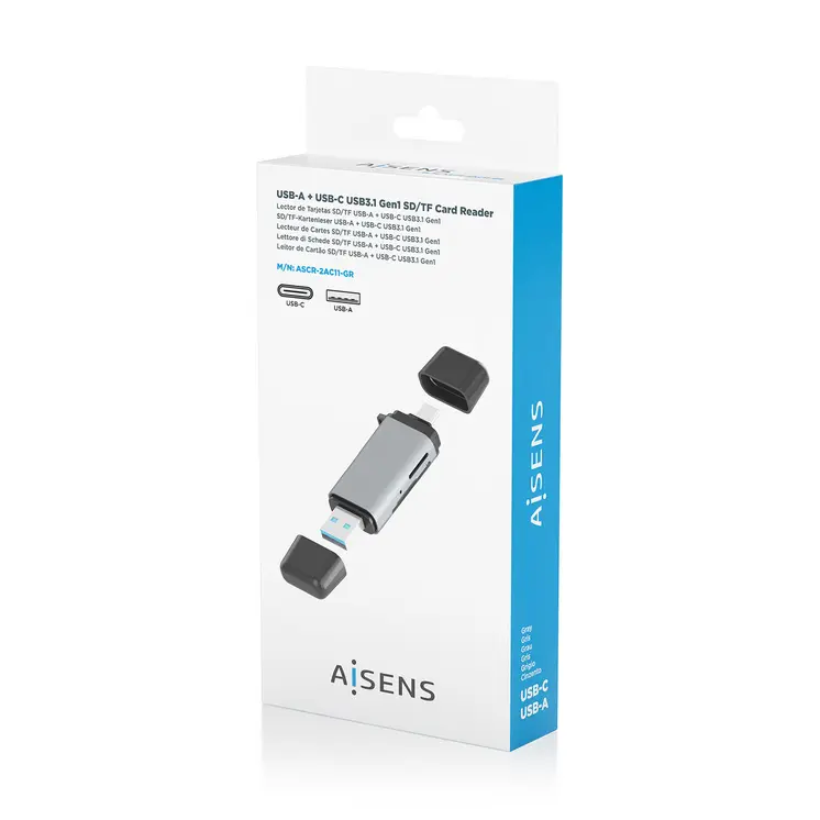 Card Reader Aisens ASCR-2AC11-GR Grey