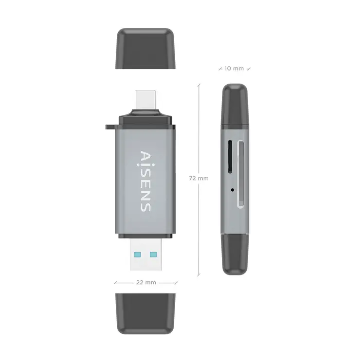 Card Reader Aisens ASCR-2AC11-GR Grey