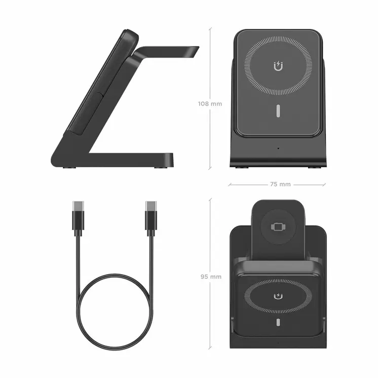 Cordless Charger Aisens ASCH-15W4WC064-BK Black 15 W