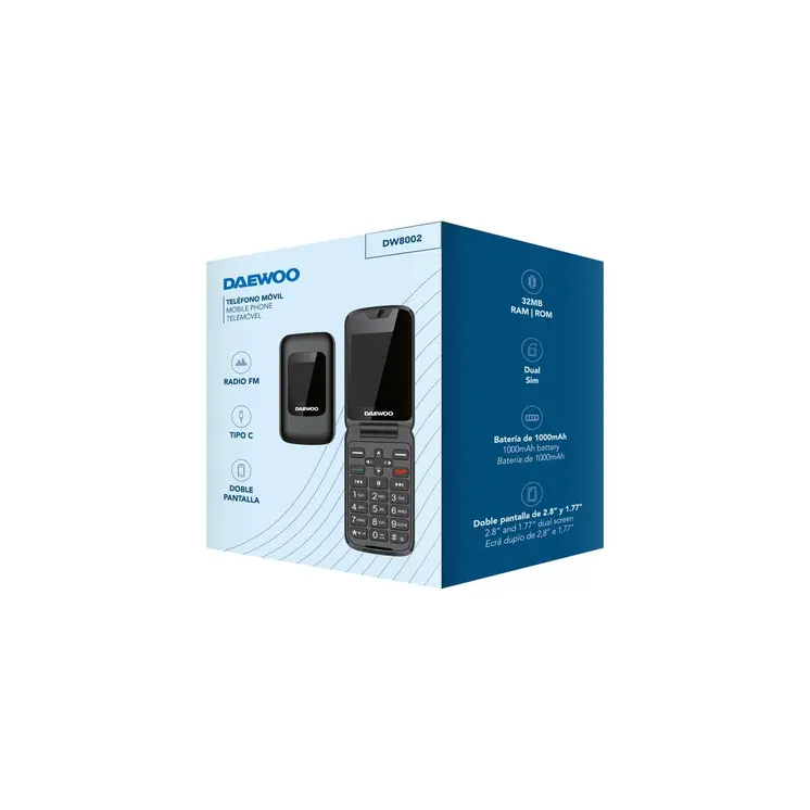 Mobile telephone for older adults Daewoo 2,8" 32 GB Black