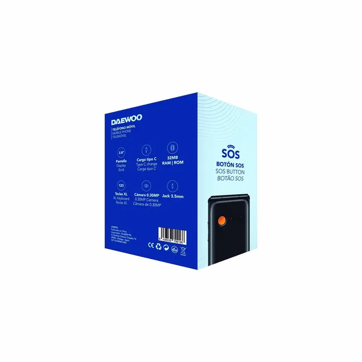 Mobile telephone for older adults Daewoo 2,8" Black