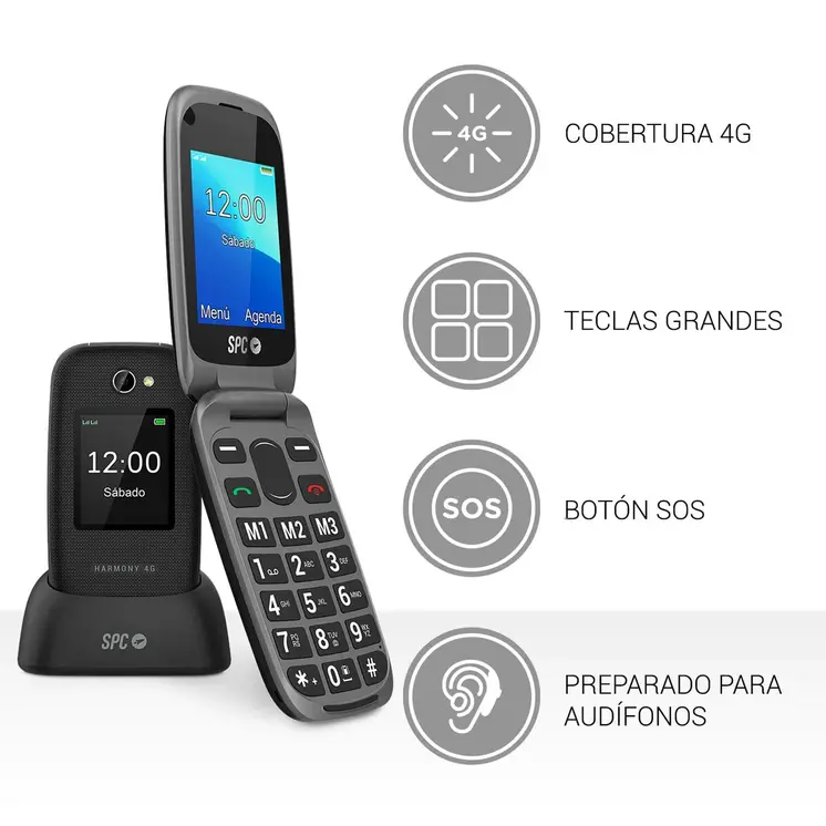Mobile phone SPC 2330N HARMONY 4G 128 MB Black 2.4"