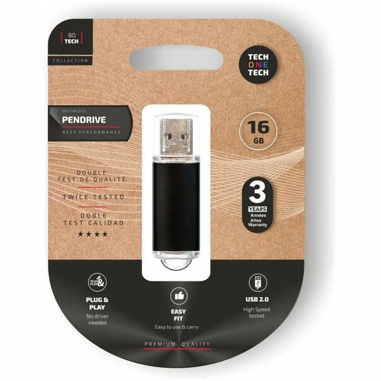 USB stick Tech One Tech TEC3006-16 Black 16 GB