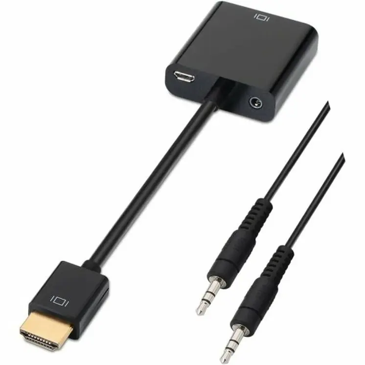 HDMI toS VGA with Audio Adapter Aisens A122-0126 Black 10 cm