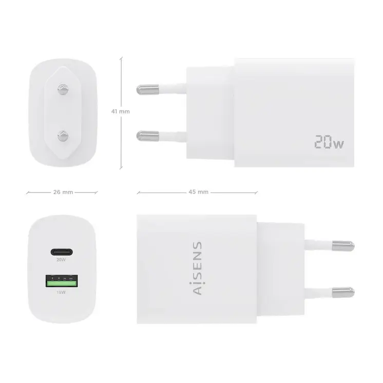 Wall Charger Aisens A110-0754 White 20 W (1 Unit)