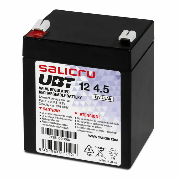 Battery for Uninterruptible Power Supply System UPS Salicru 013BS000006 VRLA 4.5 Ah 12V