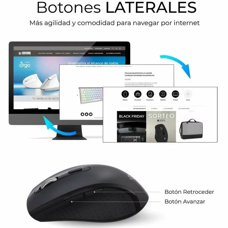 Keyboard and Mouse Subblim SUBKBC-DCOPW2 Black