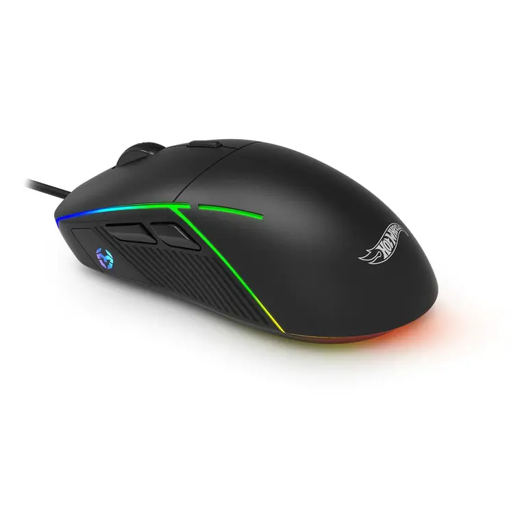Keyboard with Gaming Mouse Krom HOTWHEELS Spanish Qwerty Blue Black