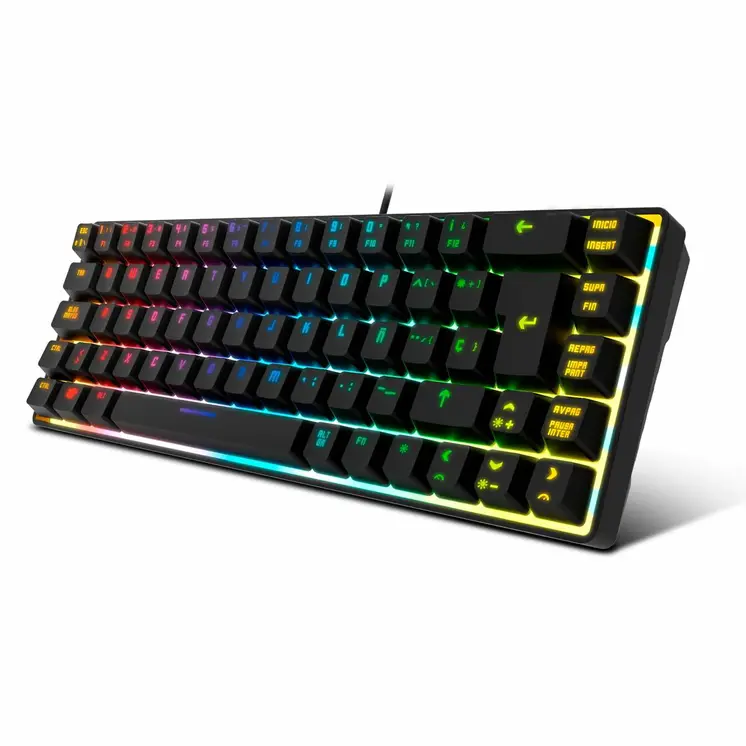 Keyboard Krom NXKROMKALISTASP Spanish Qwerty Black
