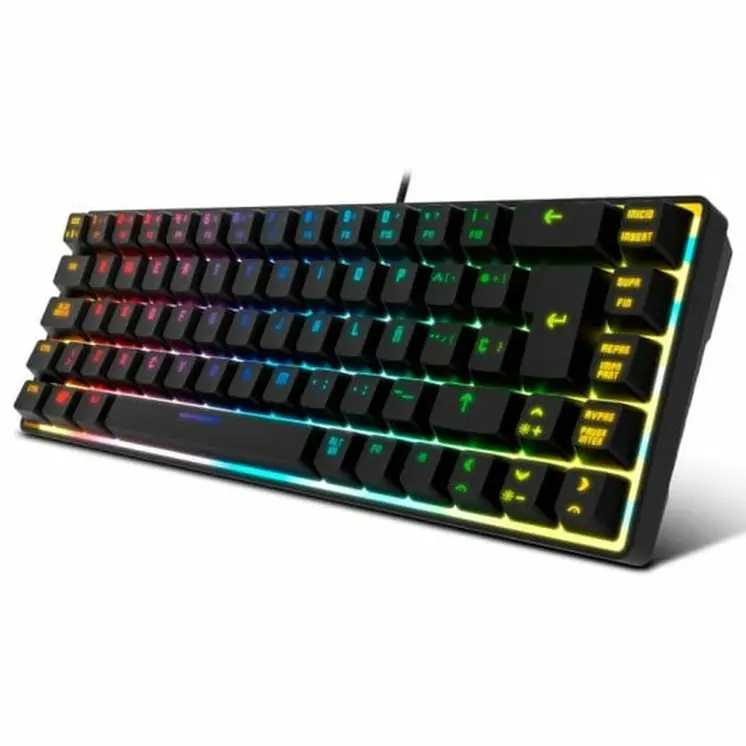 Keyboard Krom NXKROMKALISTASP Spanish Qwerty Black