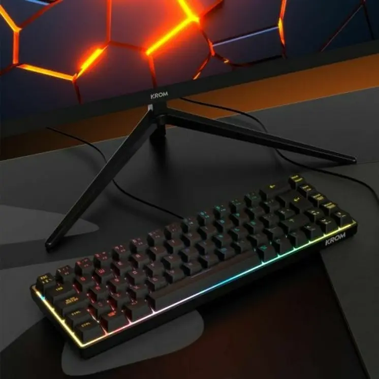 Keyboard Krom NXKROMKALISTASP Spanish Qwerty Black