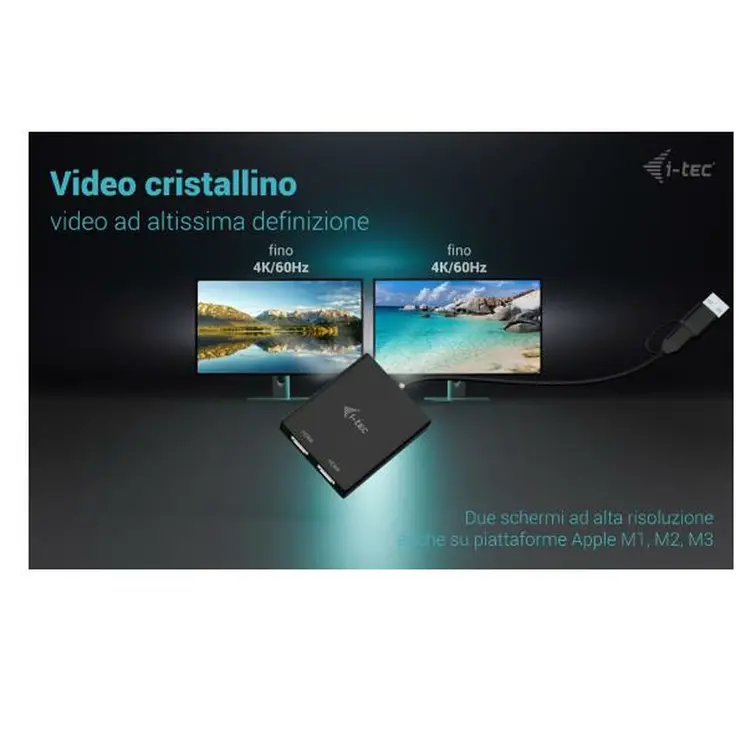 USB-C to HDMI Adapter i-Tec CADUAL4KHDMI