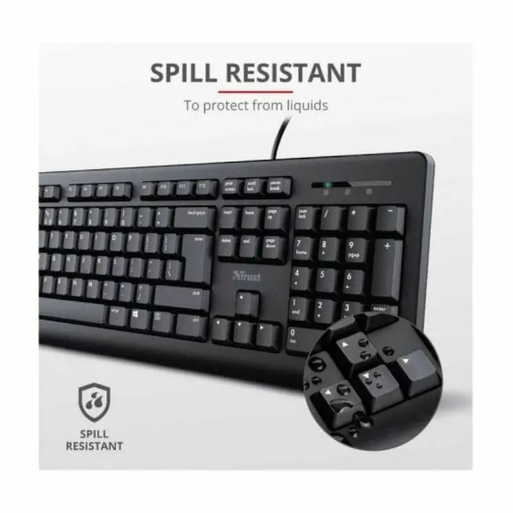 Keyboard Trust Trust Black Spanish Qwerty