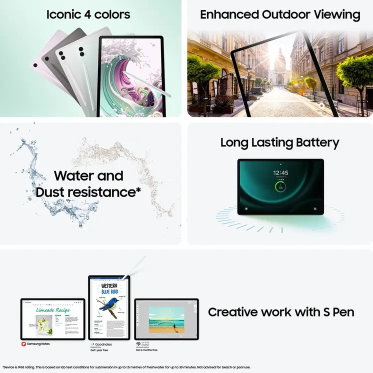 Tablet Galaxy Tab S9 FE+ Samsung SM-X610NZAAEUB 12,4" Exynos 1380 8 GB RAM 12 GB RAM 128 GB 256 GB Grey