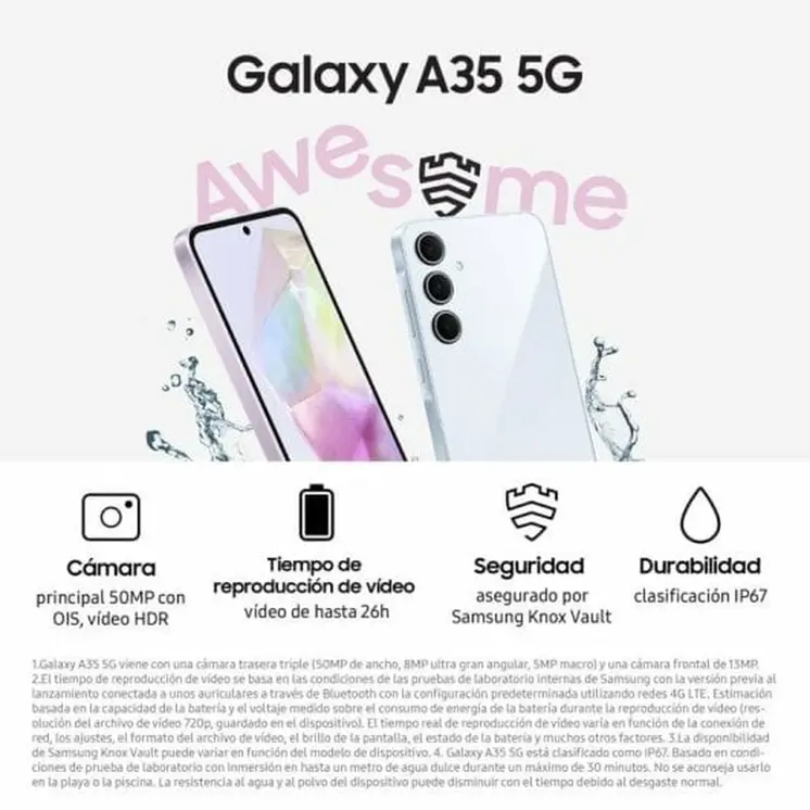 Smartphone Samsung Galaxy A35 6,6" 6 GB RAM 128 GB Lilac