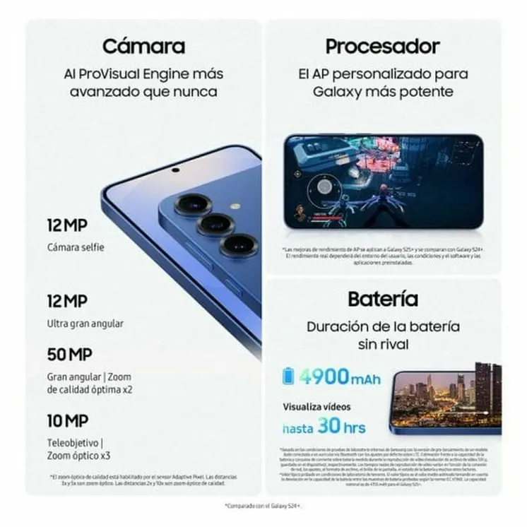 Smartphone Samsung SM-S936BDBDEUE 6,7" Qualcomm Snapdragon 8 Elite 12 GB RAM 256 GB Blue