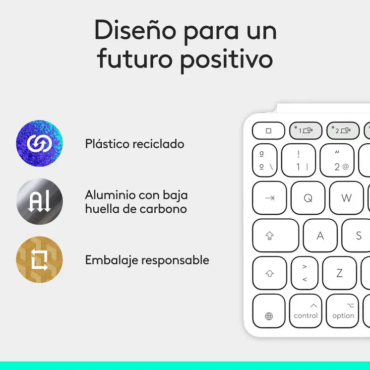 Bluetooth Keyboard Logitech 920-013011 Spanish Qwerty Grey White/Grey