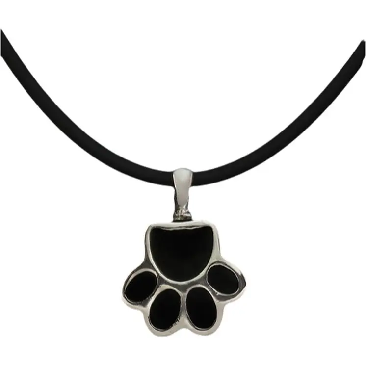 Ladies' Pendant Pet Zen 15 X 17 MM Black Silver