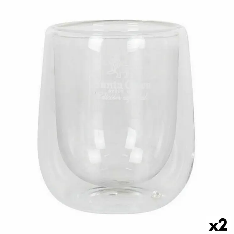 Set of glasses Santa Clara Thermal Borosilicate Glass 2 Pieces (2 Units)