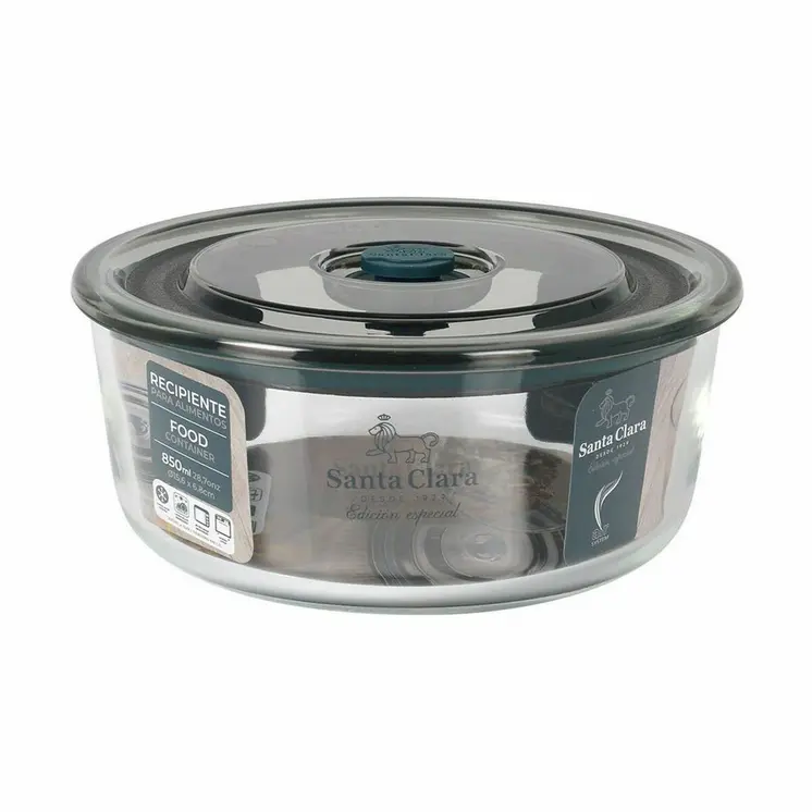 Hermetic Lunch Box Santa Clara Grey 850 ml 15,6 x 6,8 cm (4 Units)