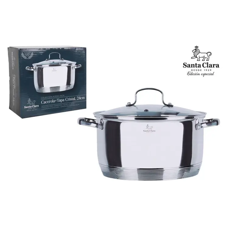 Casserole with lid Santa Clara Ø 25,5 x 34 x 15 cm (2 Units)