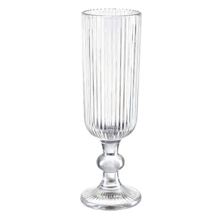 Champagne glass Stripes Transparent Glass 160 ml (6 Units)
