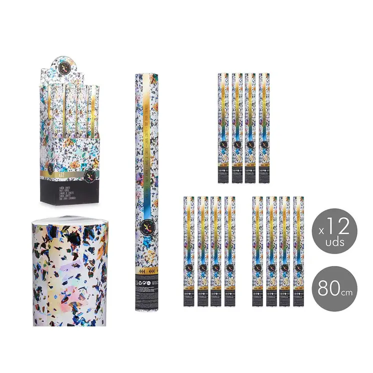 Confetti cannon NAVI-AR-482 Multicolour Paper Cardboard Plastic 5 x 78,5 x 5 cm (12 Units)