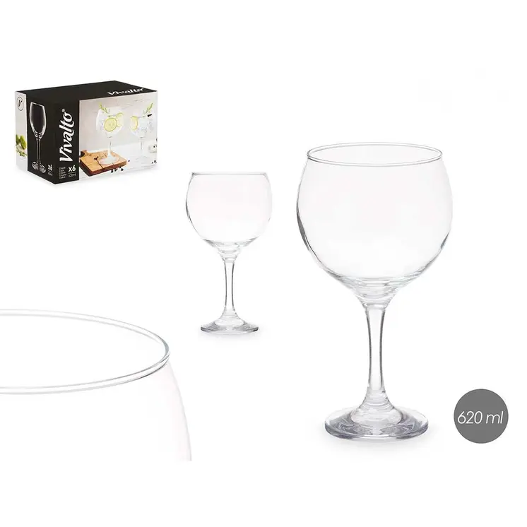 Wineglass Vivalto R0210LB-21/BHZ6 Transparent Glass 600 ml (6 Units)