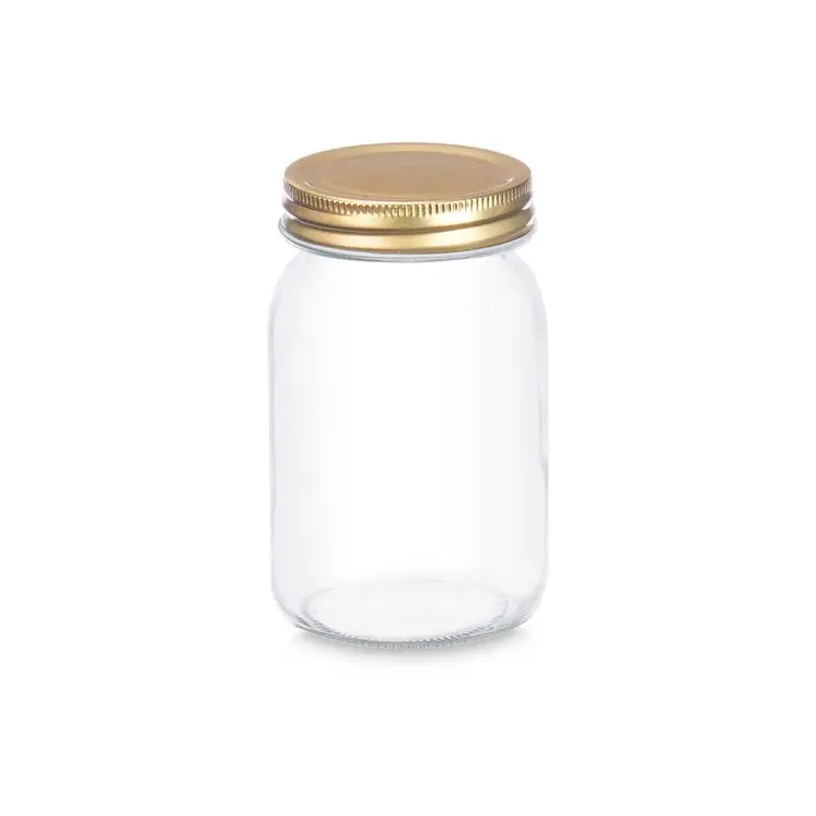Jar Vivalto CWDH03-8PK Transparent Golden 500 ml (8 Units)