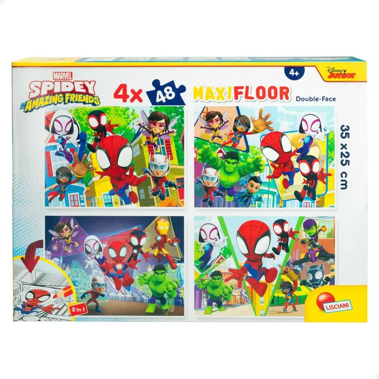4-Puzzle Set Spidey 35 x 1,5 x 25 cm 48 Pieces (6 Units)