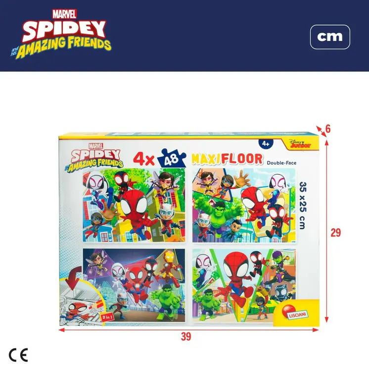 4-Puzzle Set Spidey 35 x 1,5 x 25 cm 48 Pieces (6 Units)