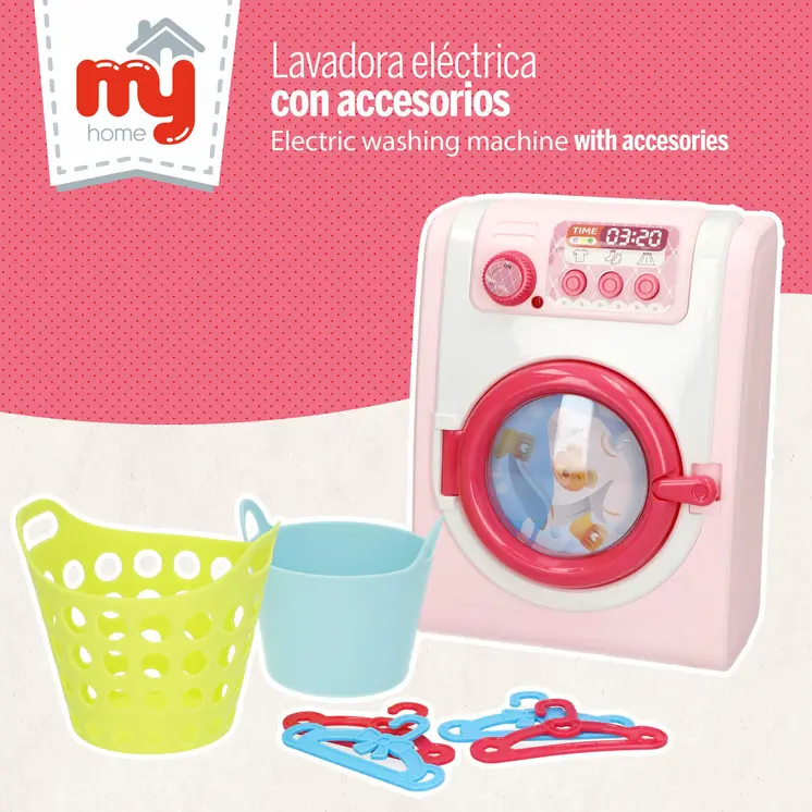 Toy washing machine 14 x 19 x 9 cm (6 Units)