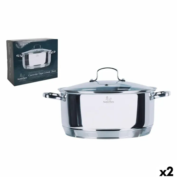 Casserole with lid Santa Clara Santa clara Ø 29,5 x 39 x 15,5 cm (2 Units)