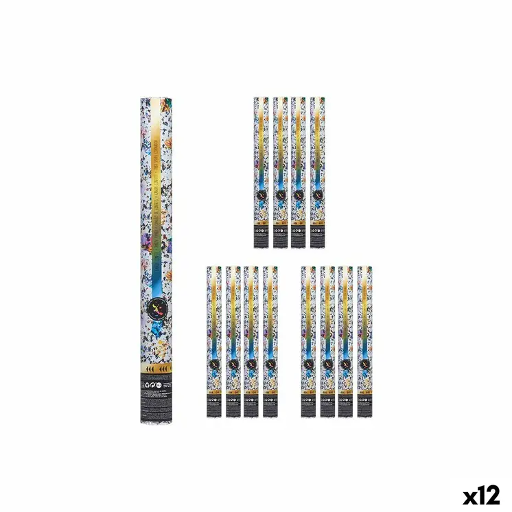 Confetti cannon NAVI-AR-482 Multicolour Paper Cardboard Plastic 5 x 78,5 x 5 cm (12 Units)