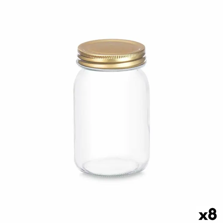 Jar Vivalto CWDH03-8PK Transparent Golden 500 ml (8 Units)