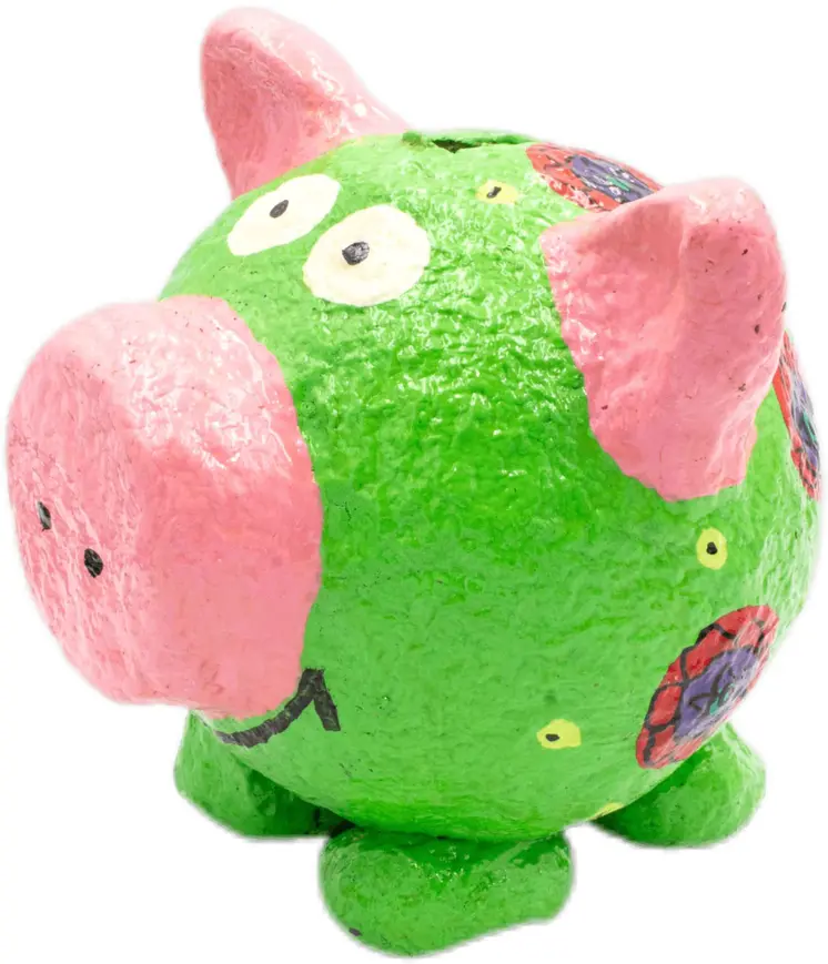 Handmade & Painted Paper Mache Piggy Bank