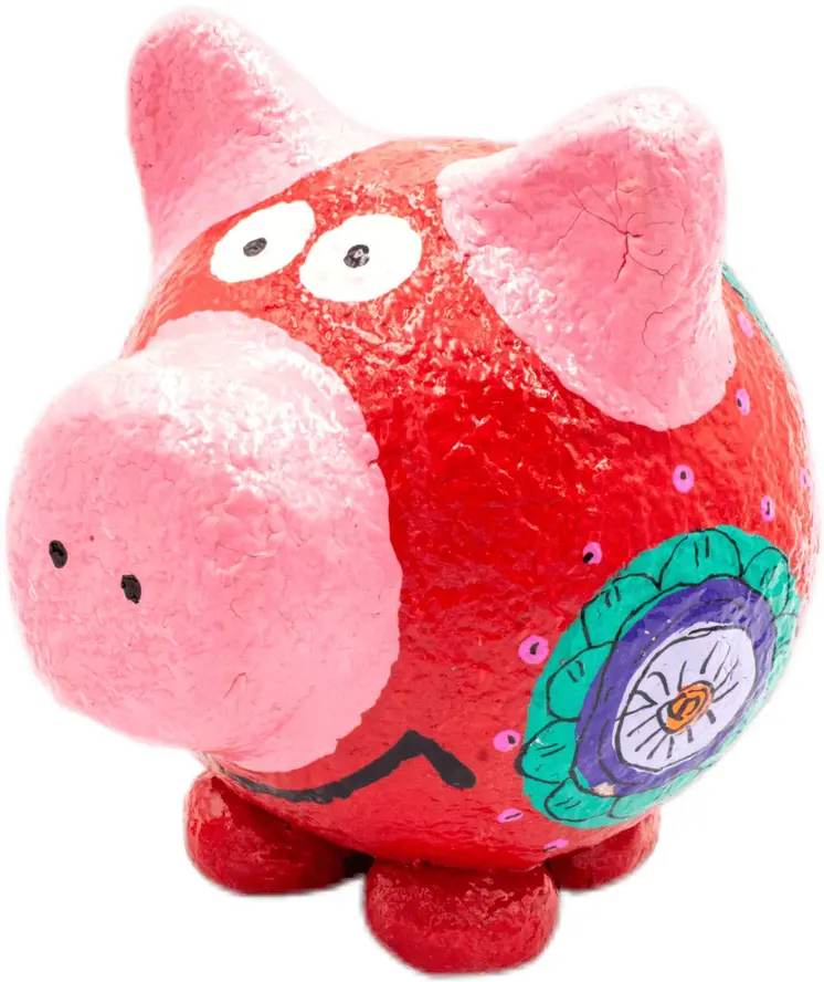 Handmade & Painted Paper Mache Piggy Bank