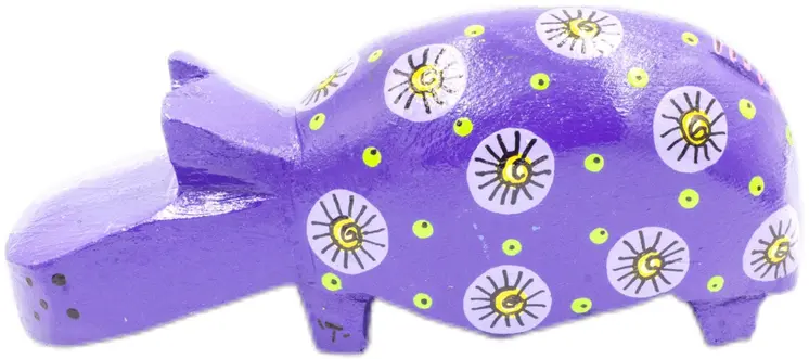 Handmade & Painted Wood Hippo