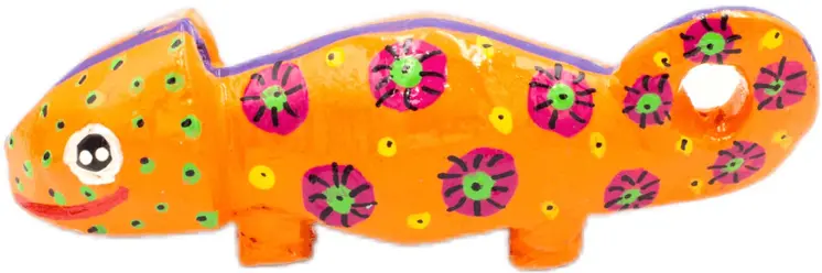 Handmade & Painted Wood Chameleon