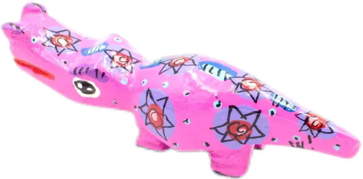 Handmade & Painted Wood Crocodile