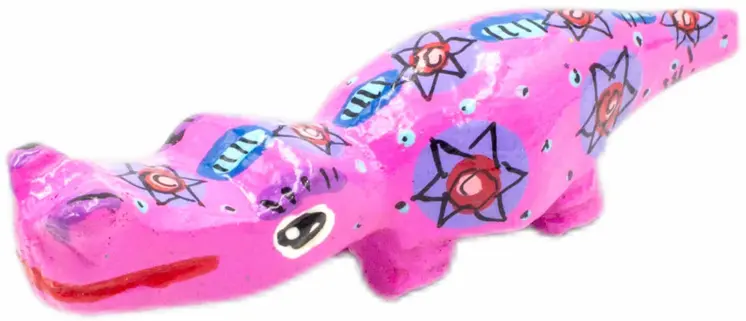Handmade & Painted Wood Crocodile