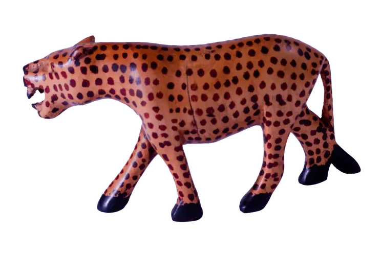 Wooden Cheetah Figurine
